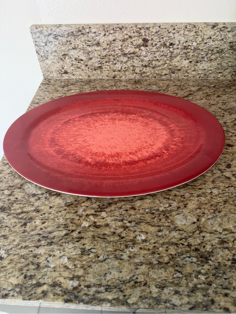 Better Homes And Gardens Reactive Red Oval Serving Platter Label